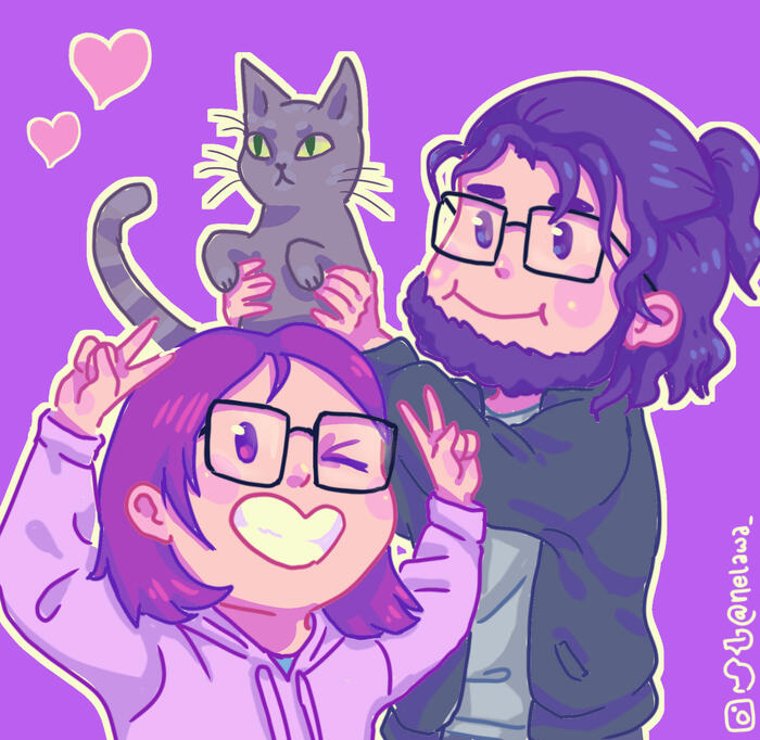 Chibi Icon Small Eyes 2 People + Pet